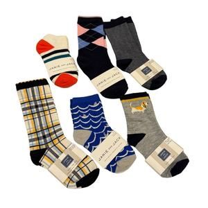 Janie and Jack Boy’s Assorted Socks - Set of 6 Size 2-3T